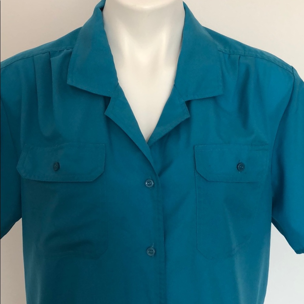 Sheridan Square Teal blouse. Size 14.